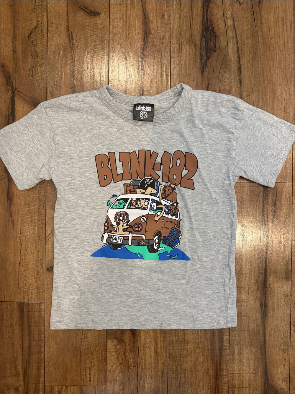 Bravado Blink-182 Kids Tee in Heather Gray with Brown & Blue Graphic